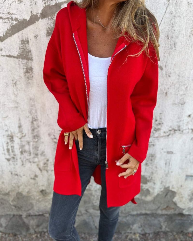 Naomi | Women's Turtleneck Casual Hooded Jacket with Zipper