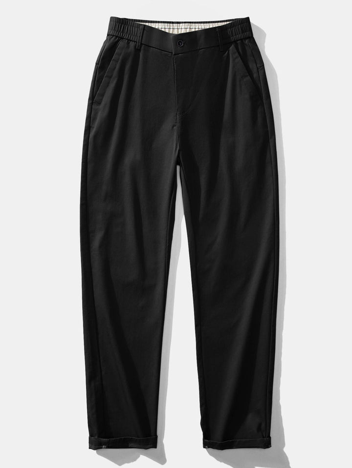 Men's Short Sleeve Zip Polo & Elastic-Waist Straight-Leg Pants Set