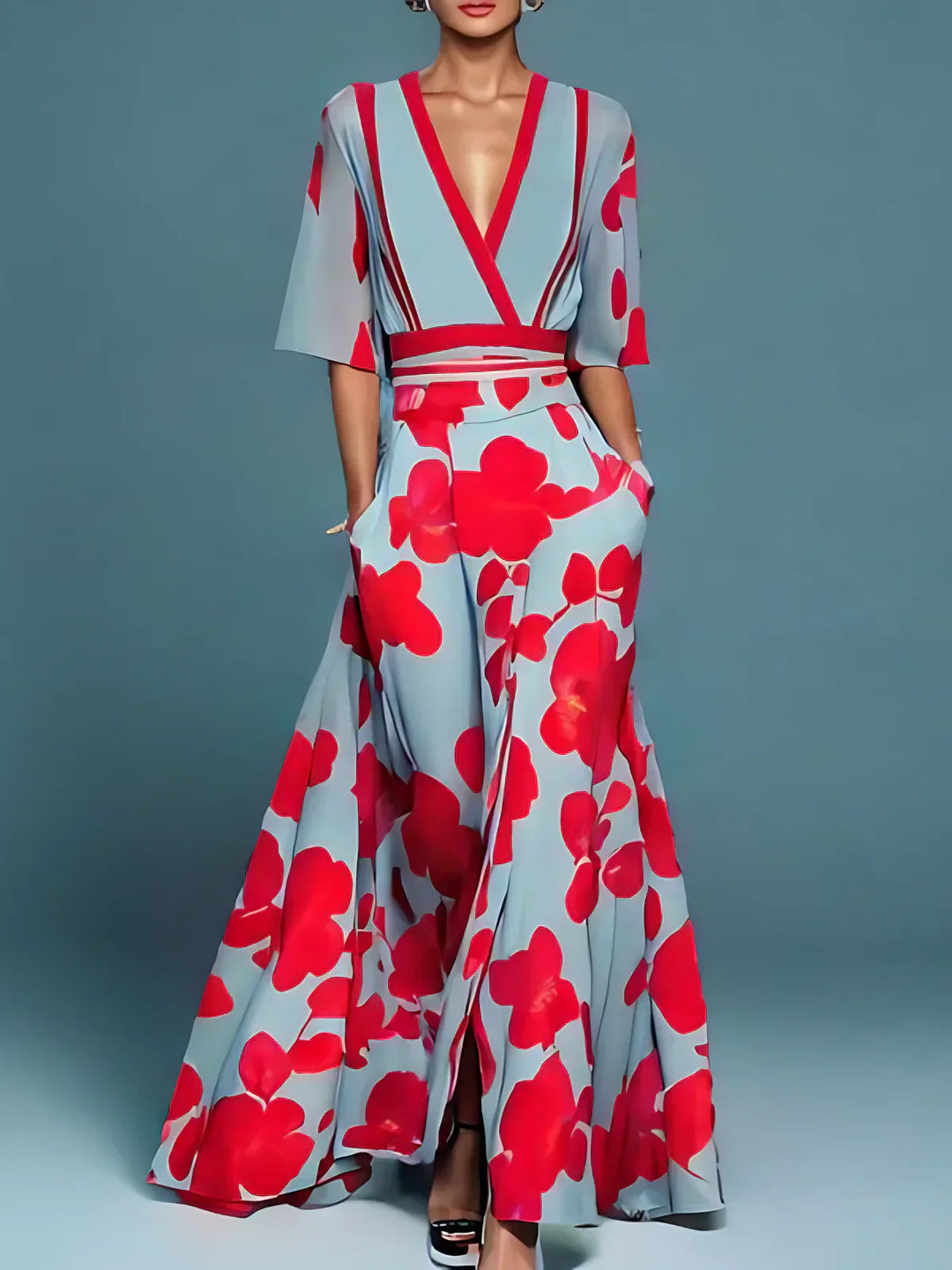 Elisan™ | Elegant Dress With Flower Pattern