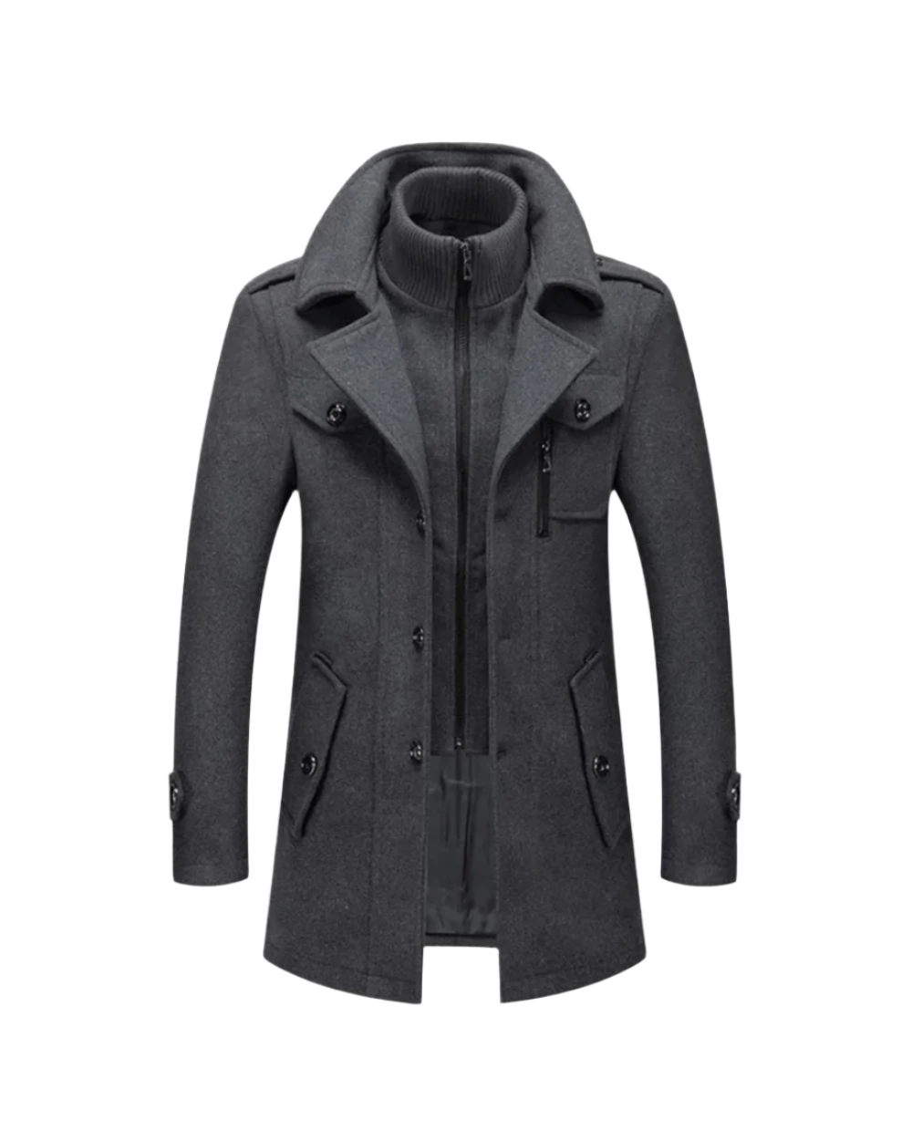 Giuseppe | Men's Tailored Warm Winter Coat with Buttons
