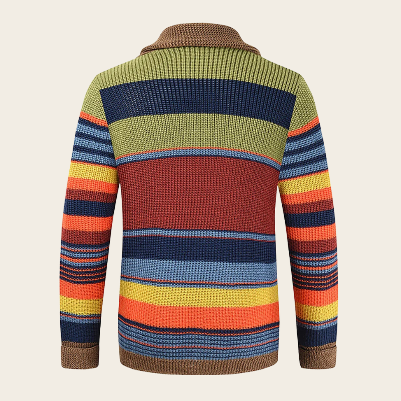 James | Men's Striped Cardigan with Buttons