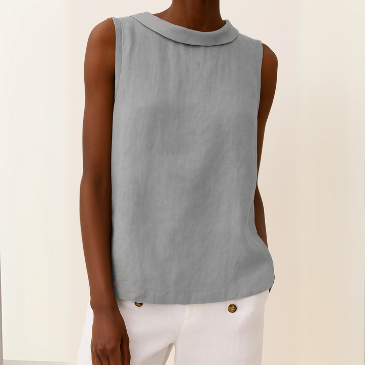 Maria™ | Stylish Sleeveless Top with Elegant Roll Collar