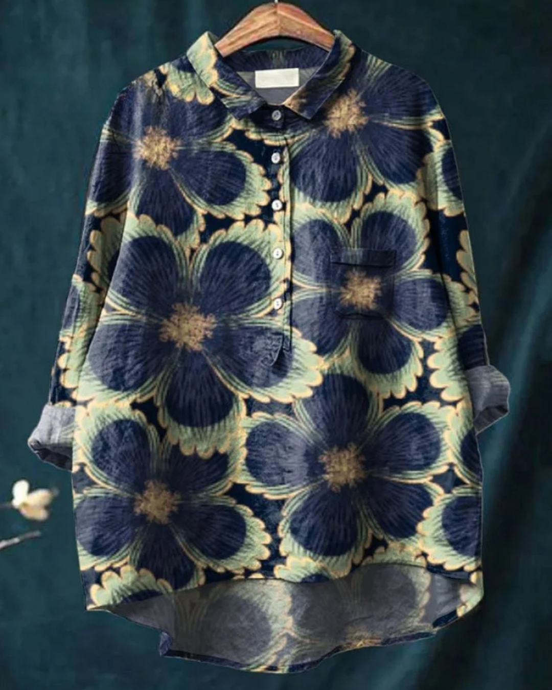 Jaclynn | Floral Shirt with Ruffle