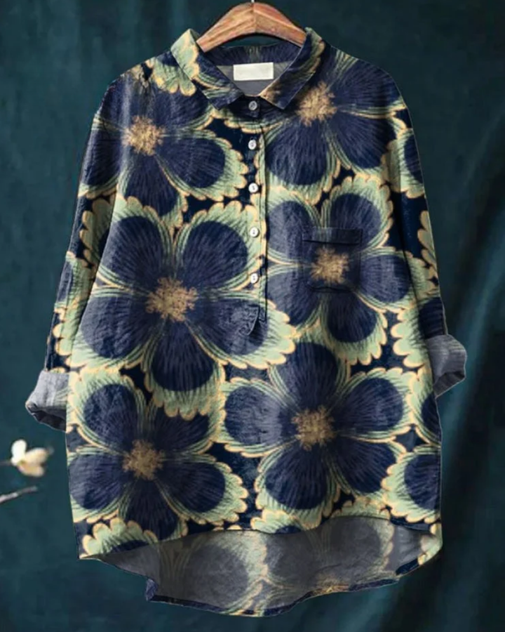 Jaclynn | Floral Shirt with Ruffle