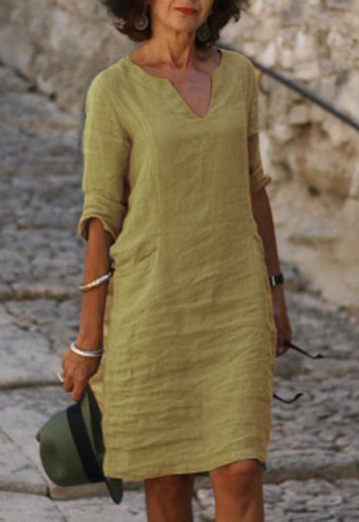 Elvy | Women's Sleek V-Neck Dress