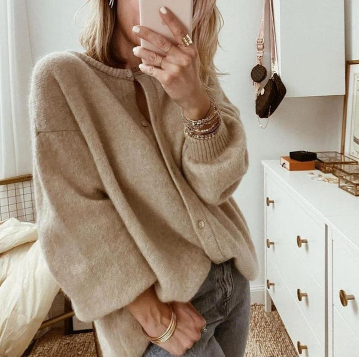 Women's Long Sleeve Button-Up Cardigan