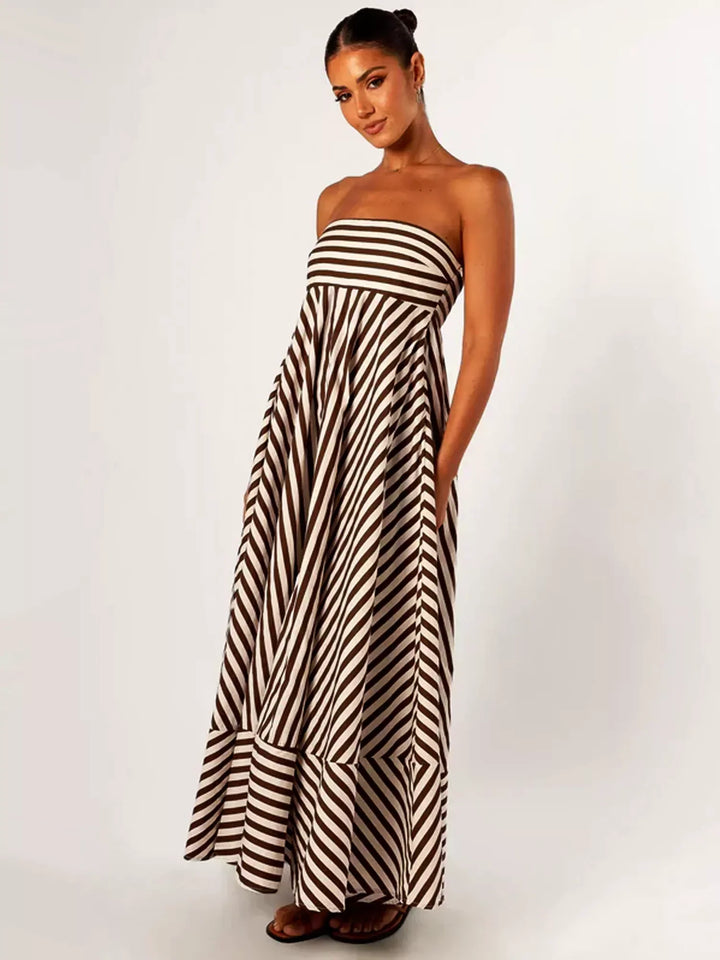 Damaris | Women's Comfortable Stylish Ruched Maxi Dress with Zipper