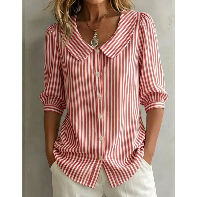 Women's Striped Shirt with Buttons