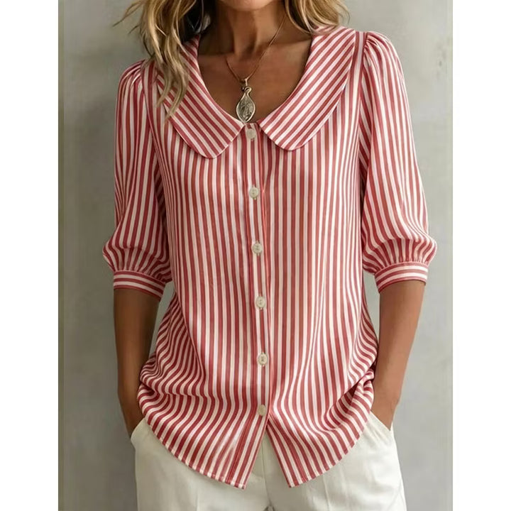 Women's Striped Shirt with Buttons