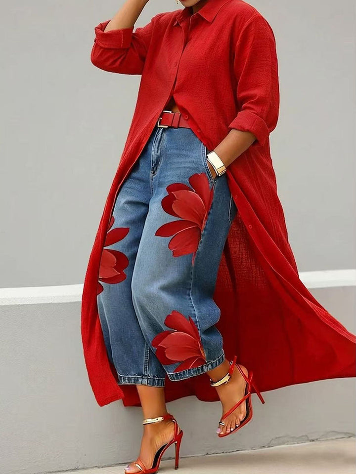 Sophia - Elegant Flower Pants