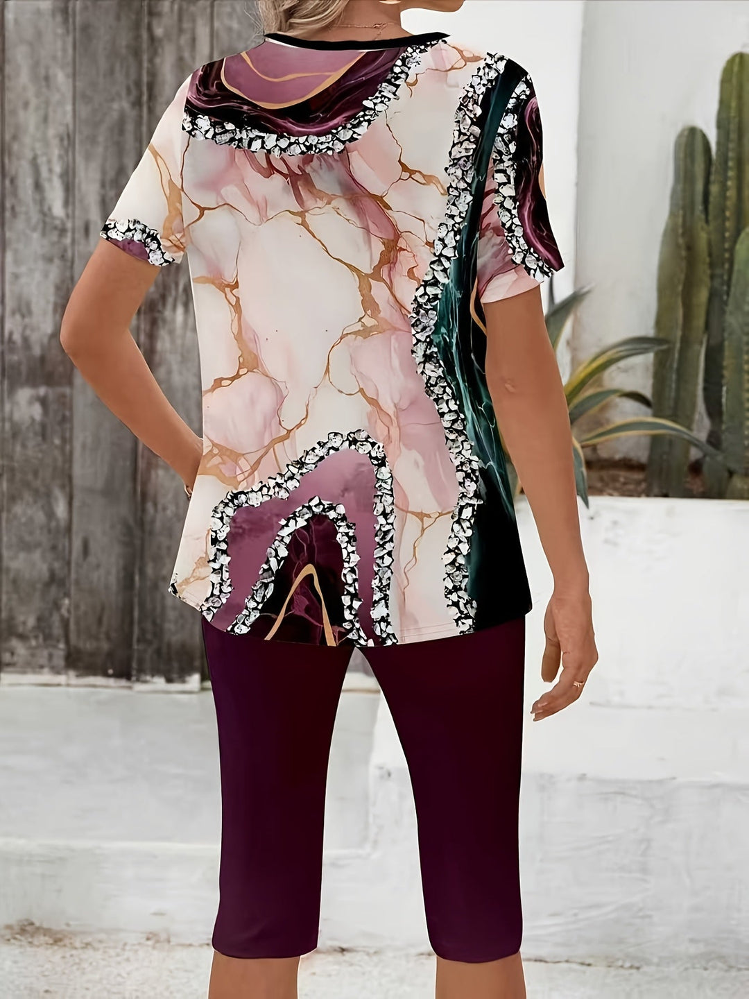 Luna™ | Stretchy Printed Two-Piece Outfit