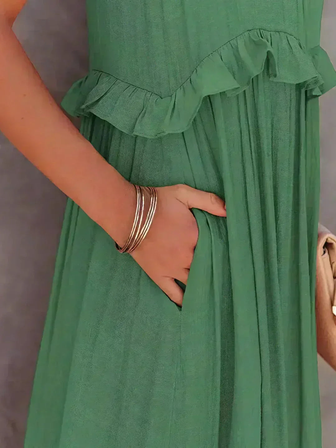 Landry | Women's Mini Chic Ruffle Trim Sleeveless Dress