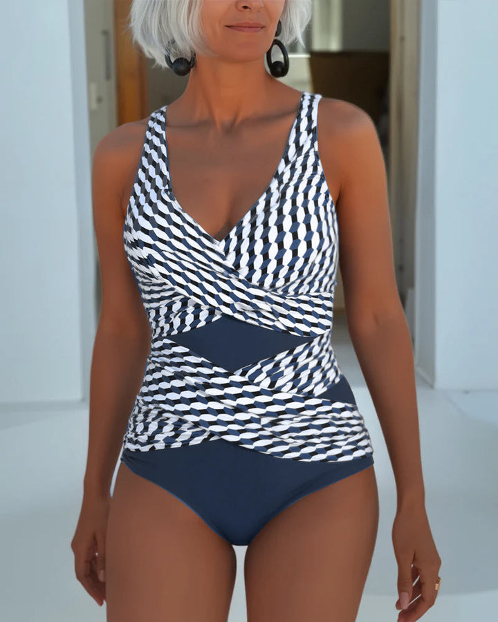 Serena | Women's One-Piece Holiday Swimsuit V-Neck Sleeveless