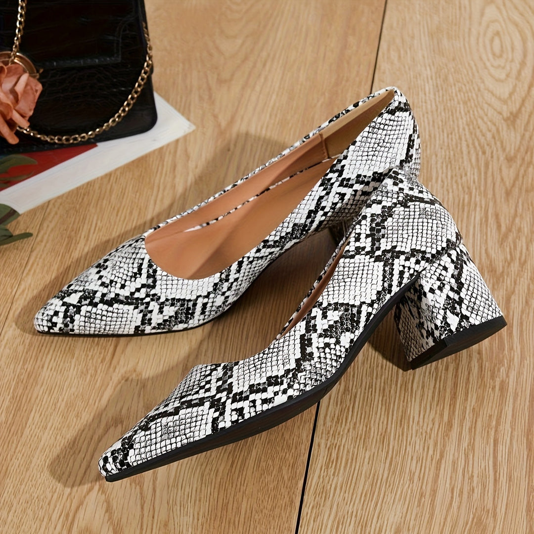 Jayne | Women's Snake Print Pointed-Toe Heels