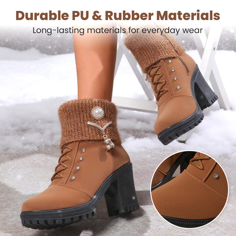 Alana | Women's Chunky Heeled Boots with Zipper