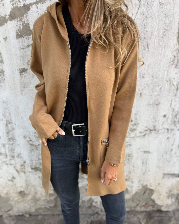 Naomi | Women's Turtleneck Casual Hooded Jacket with Zipper