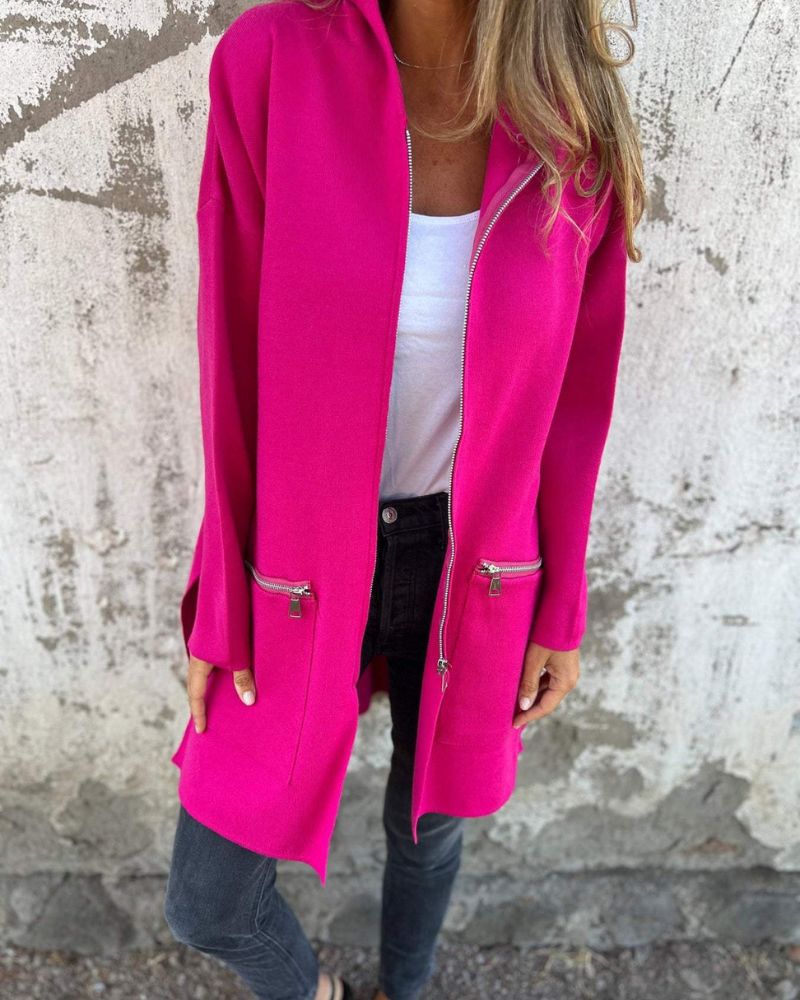 Naomi | Women's Turtleneck Casual Hooded Jacket with Zipper