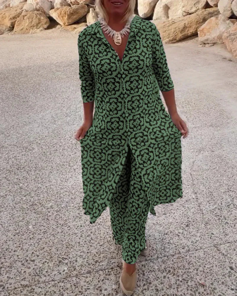 Evelyn | Relaxed Chic Geometric Two-Piece Set