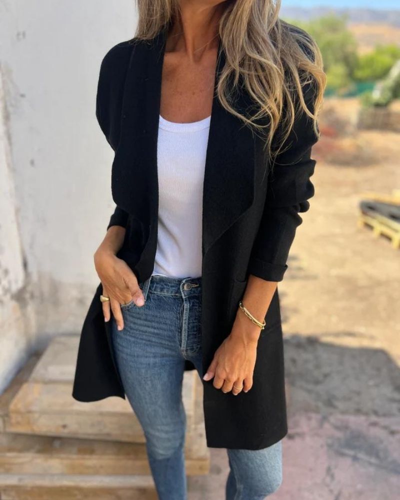 Eigona | Casual Lapel Cardigan Jacket with Pockets
