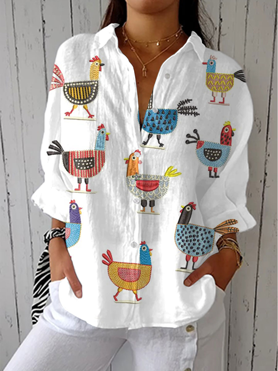 Ingrid | Playful Chicken Blouse