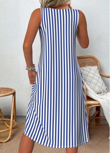 Heidi | Sleeveless Striped Tummy-Covering Summer Dress