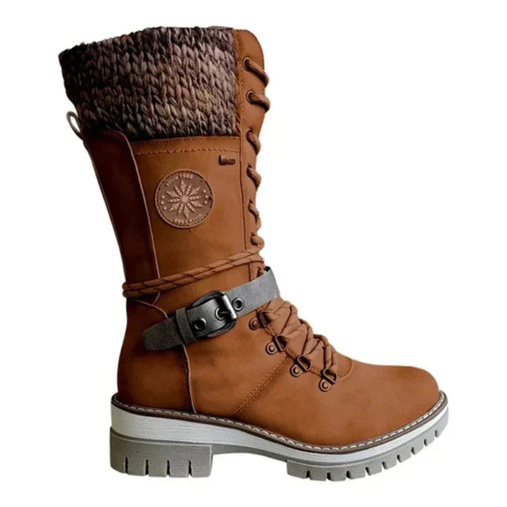 FrostLuxe | Women's Waterproof Knee-High Lace-Up Boots