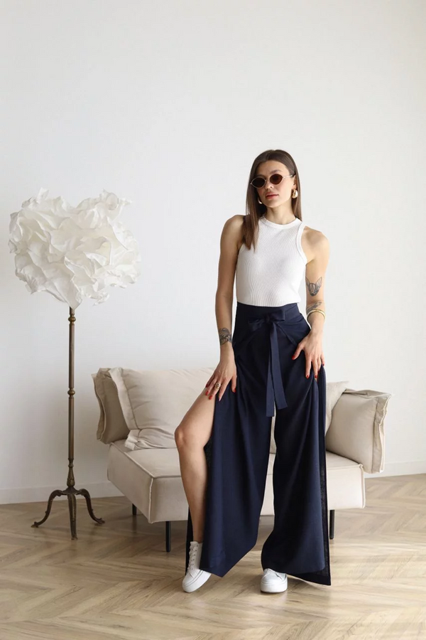 Marika™ - Wide Linen Trousers