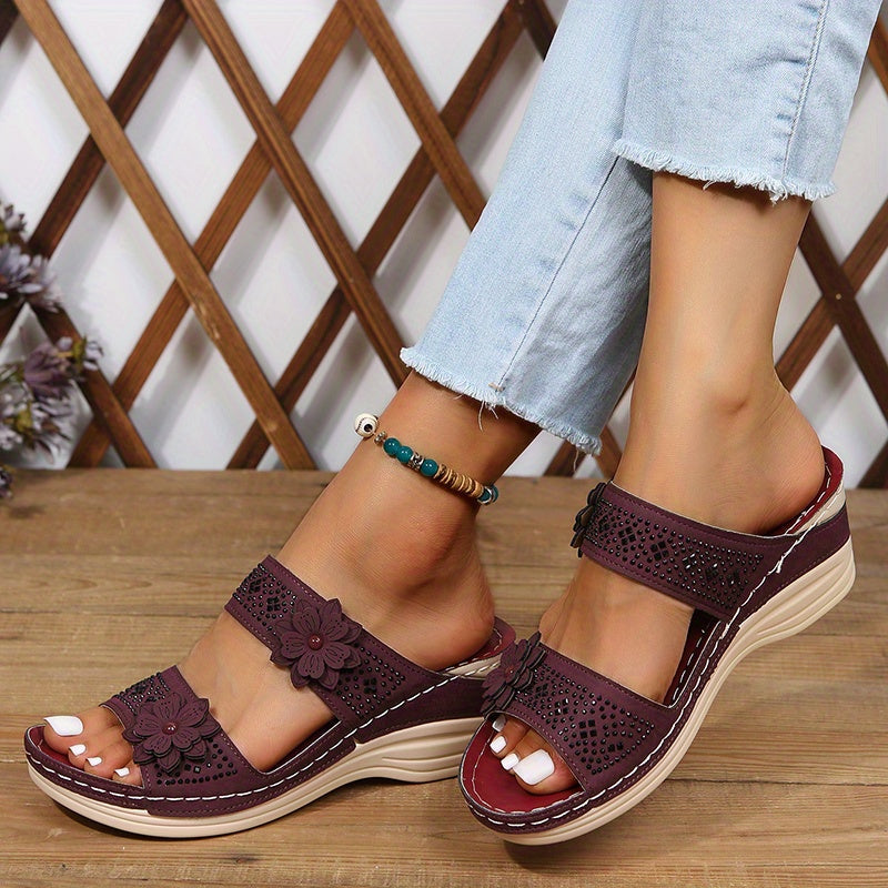 Delor | Women's Floral Wedge Sandal
