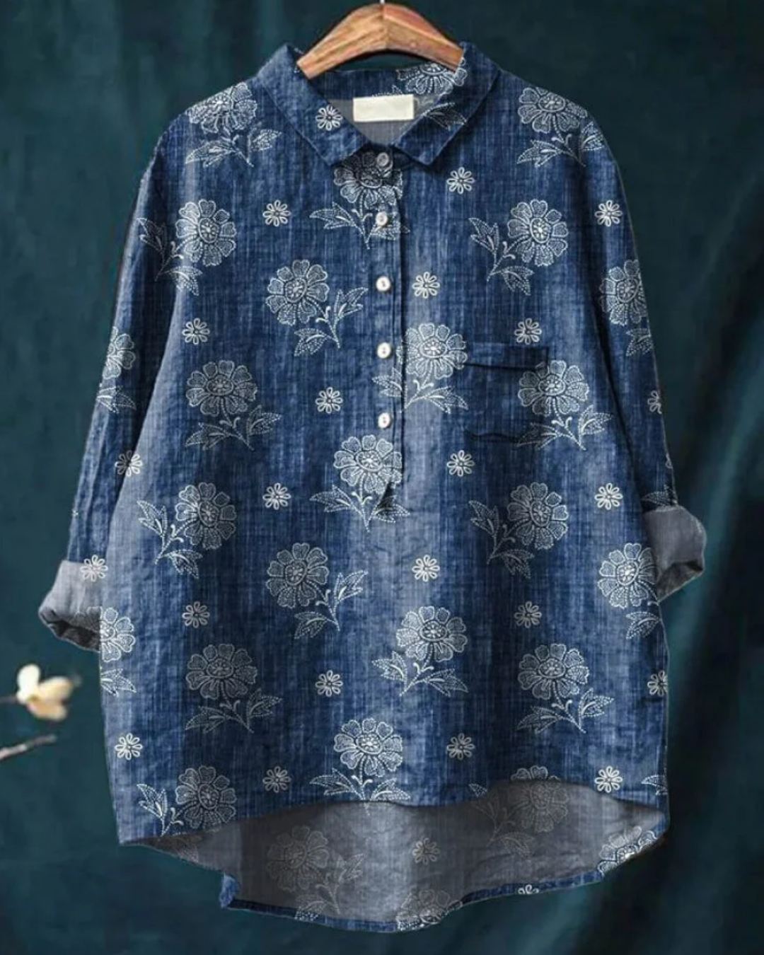 Jaclynn | Floral Shirt with Ruffle