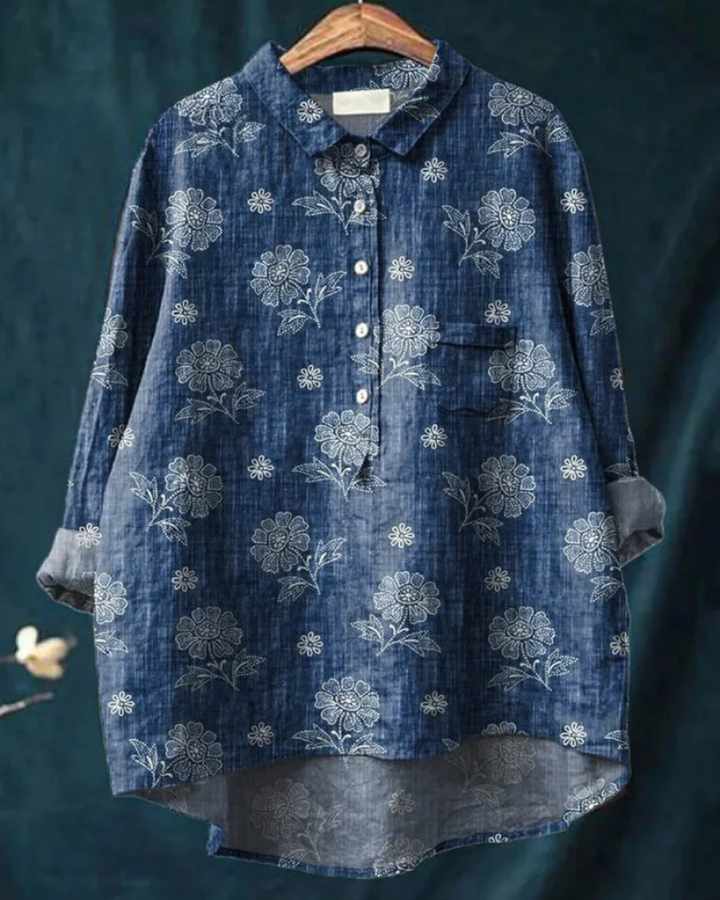 Jaclynn | Floral Shirt with Ruffle