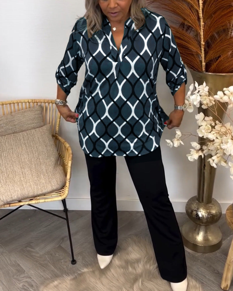 Janny | Women's Long Sleeve V-Neck Casual Long-Sleeve Blouse