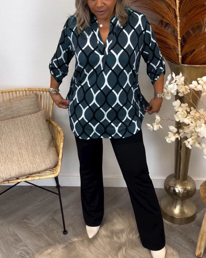 Janny | Women's Long Sleeve V-Neck Casual Long-Sleeve Blouse