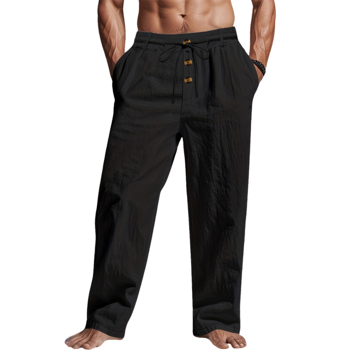 Larry | Men's Tailored Drawstring Pants with Buttons