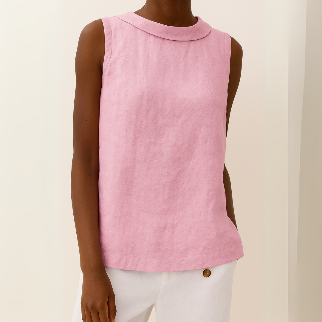 Maria™ | Stylish Sleeveless Top with Elegant Roll Collar