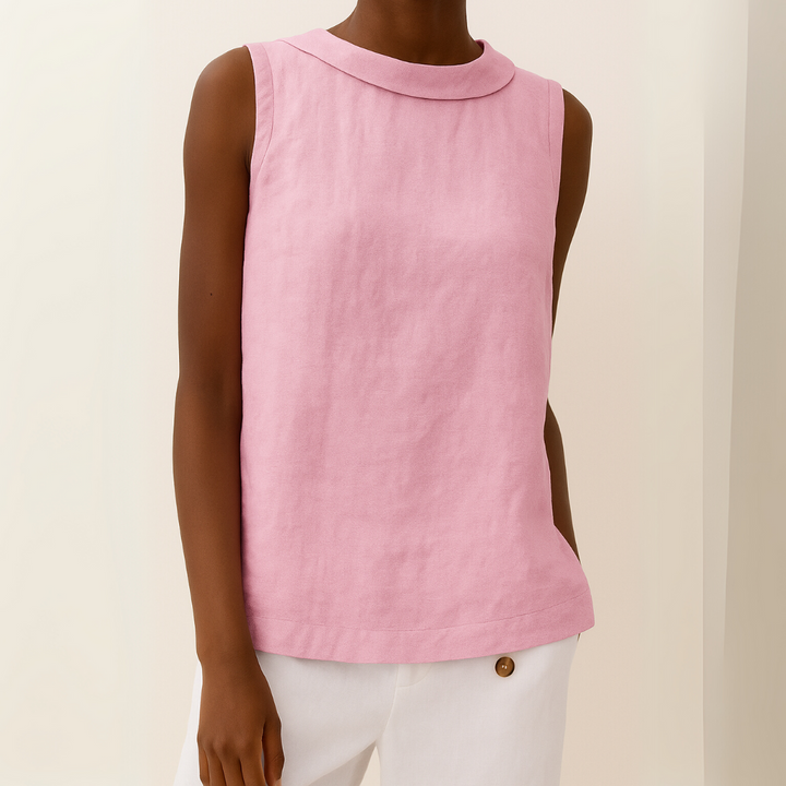 Maria™ | Stylish Sleeveless Top with Elegant Roll Collar