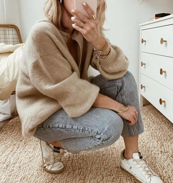 Women's Long Sleeve Button-Up Cardigan