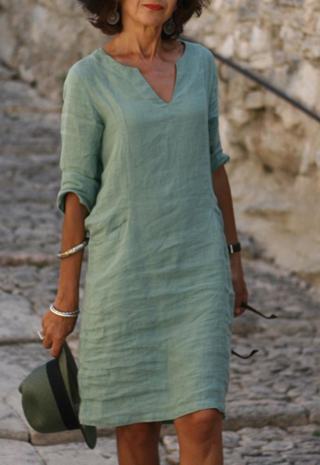 Elvy | Women's Sleek V-Neck Dress