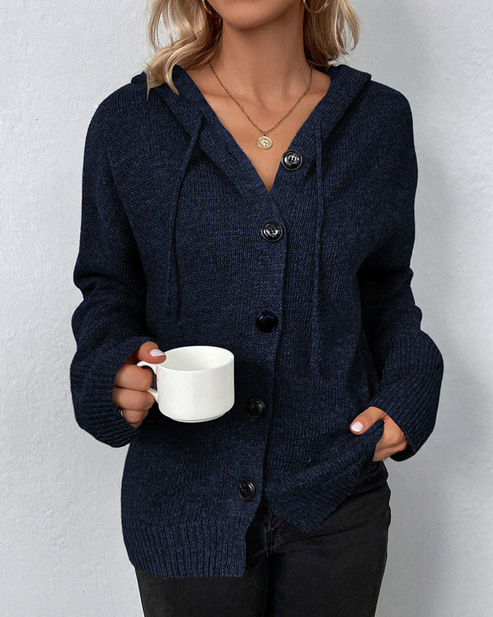 Mia | Women's Hooded Cardigan with Buttons