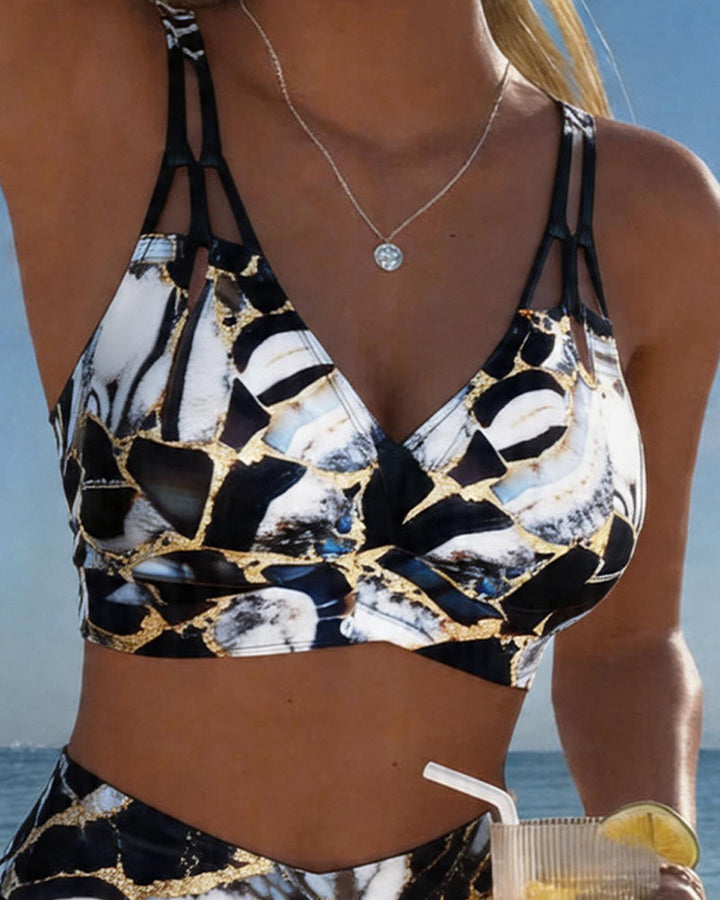 Luna | Women's V-Neck Printed Strap Bikini