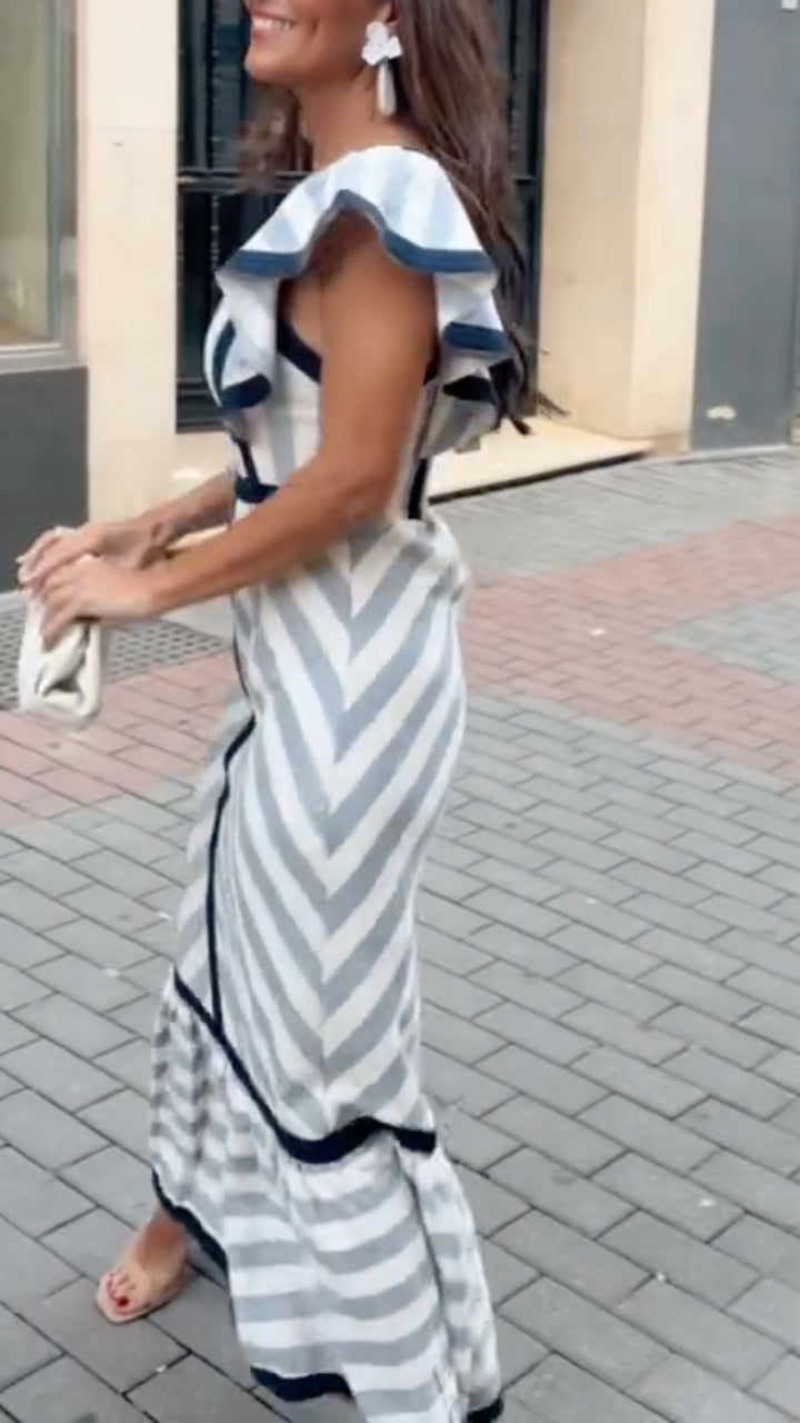 Dianne | Vintage-Inspired Striped Maxi Dress