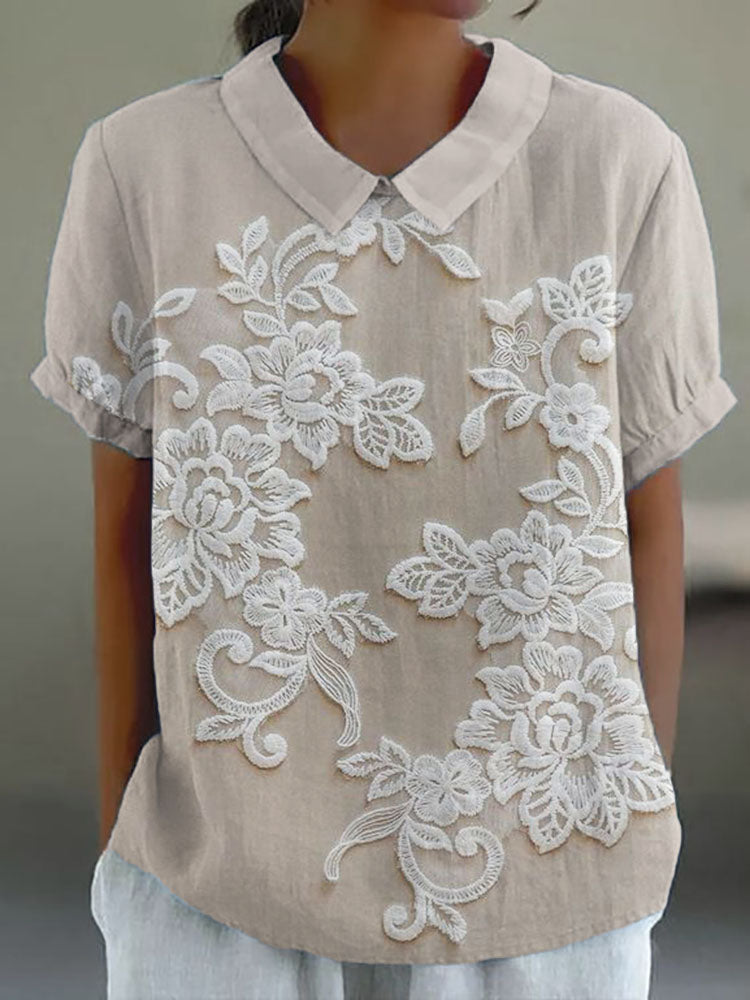 Clarette | Floral Vintage Printed Shirt with Buttons