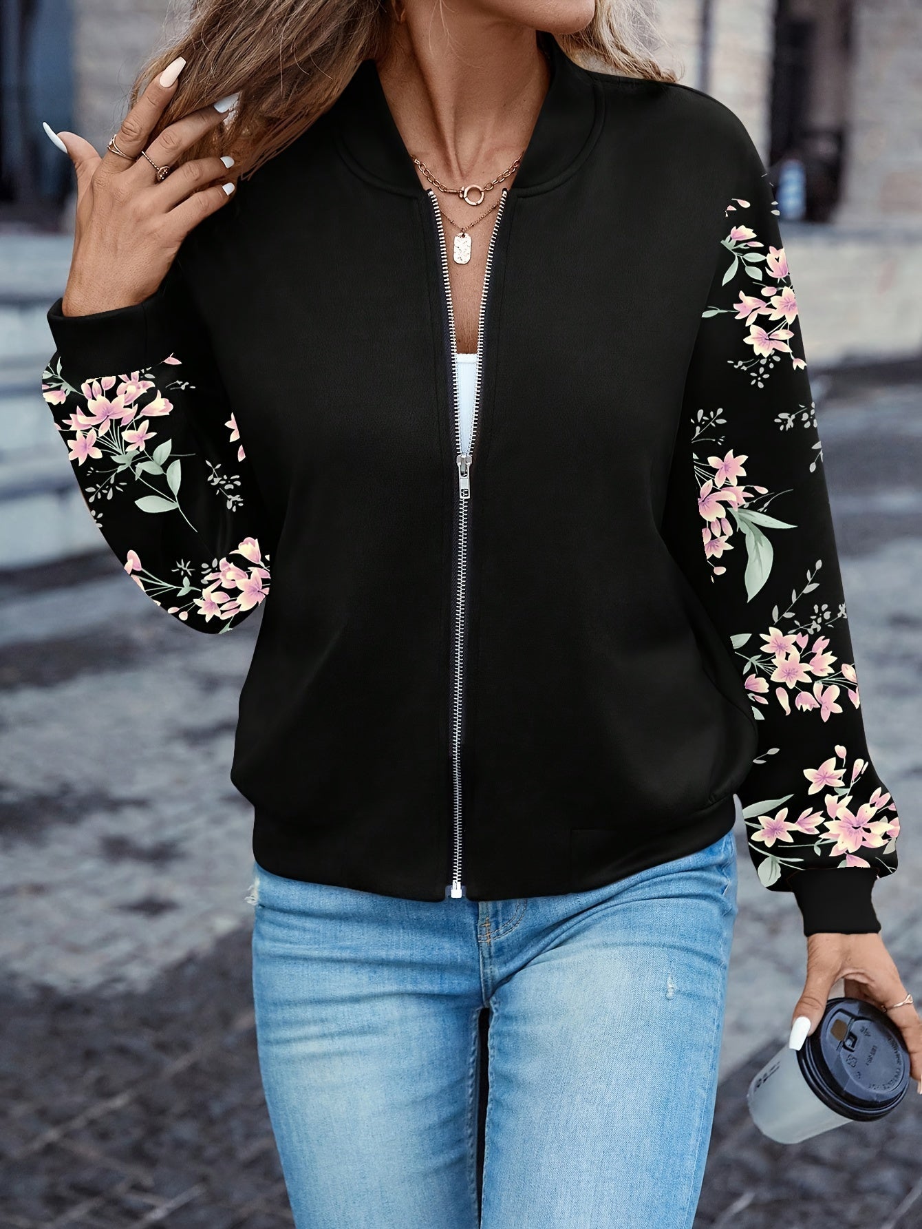 Thea™ - Trendy Floral Print Jacket