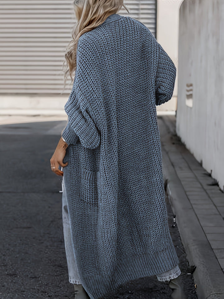 Women's Maxi Cardigan with Long Sleeves and Pockets
