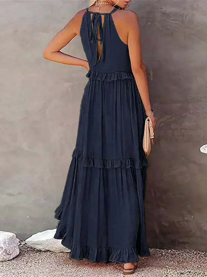 Landry | Women's Mini Chic Ruffle Trim Sleeveless Dress