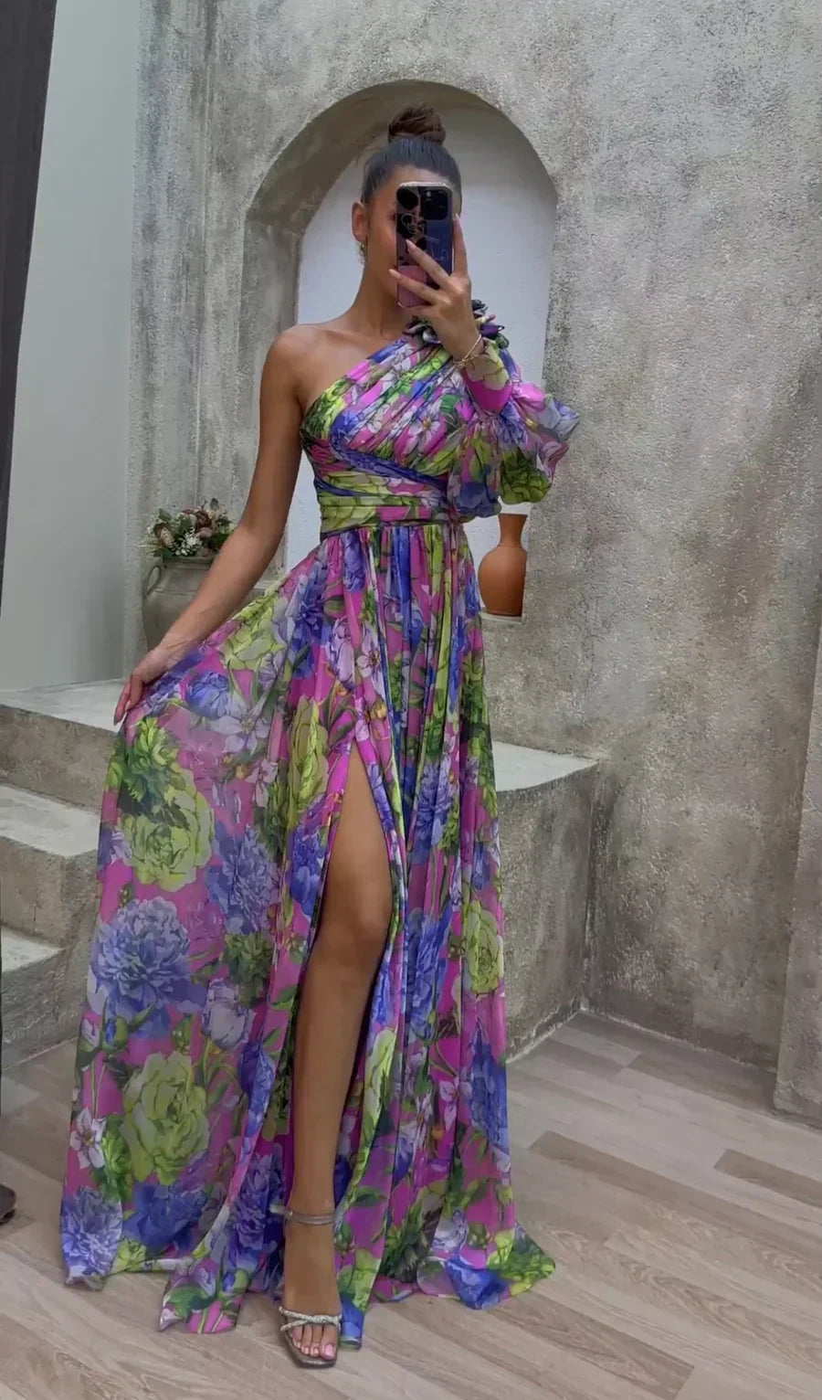 Whitney | Chic Flowing Shoulder Dress for Summer Occasions