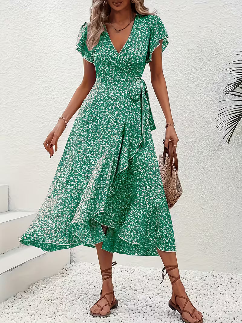 Elara | Flowing, Body-Hugging Wrap Dress
