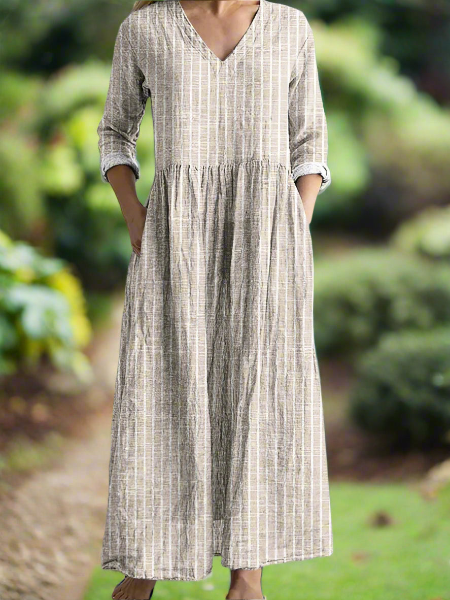 Dabria | Women's Casual Classic Striped Dress with Pockets
