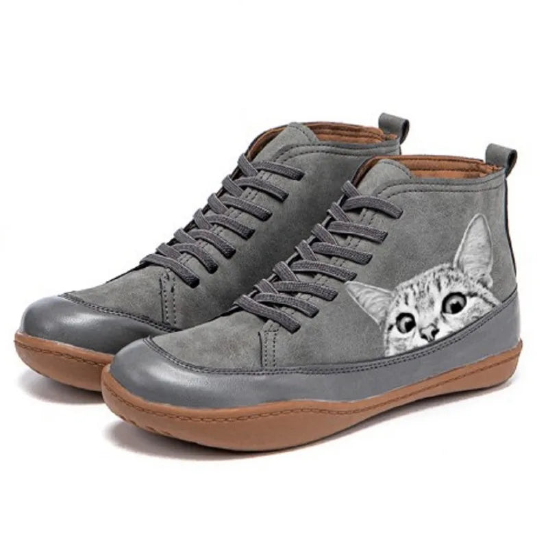 Monika | Women's Cat Ankle Boots with Zipper