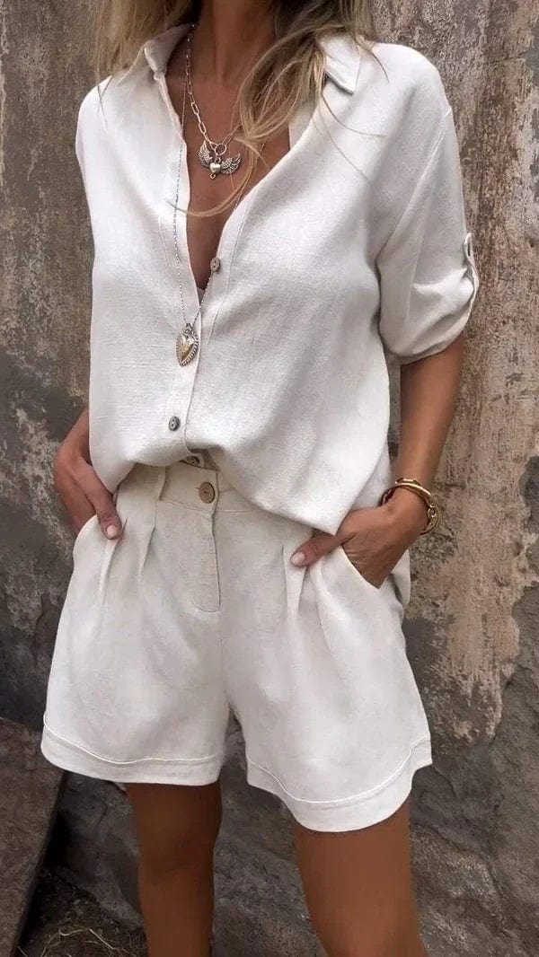Noa | Women's Relaxed Two-Piece Blend Set with Buttons