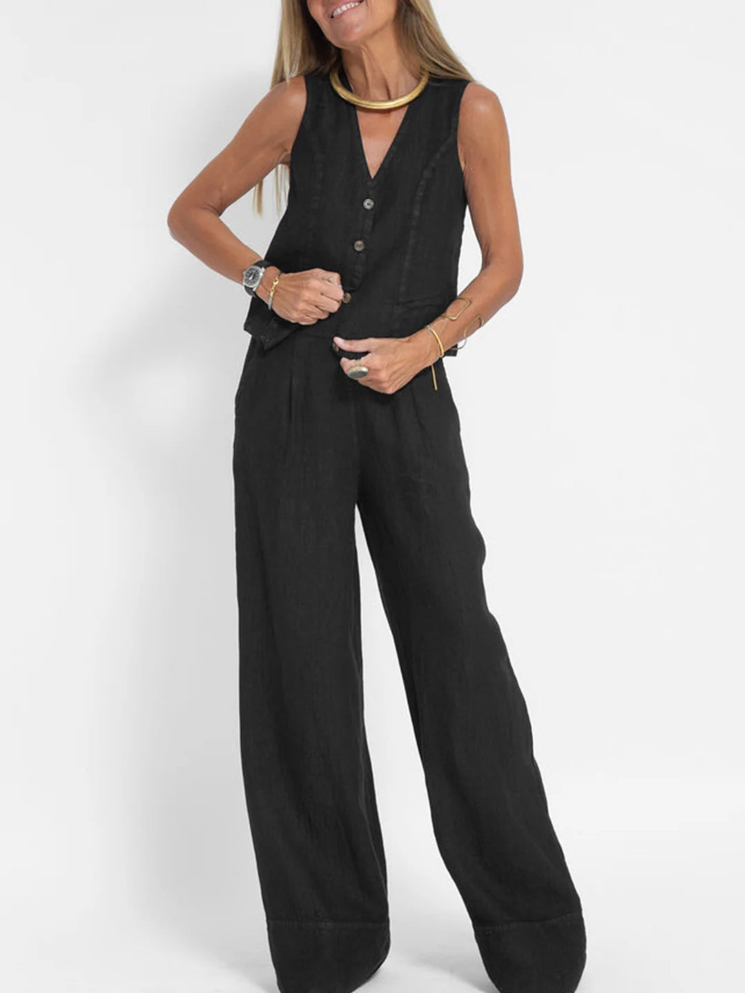 Ella | Vest Wide Pants Set (Almost Sold Out)